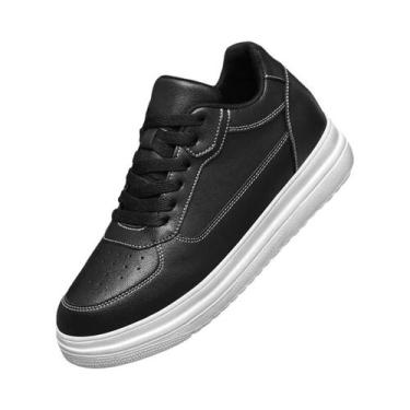 Imagem de Tênis Esportivos Masculinos De Couro Com Aumento De Altura Invisível 6