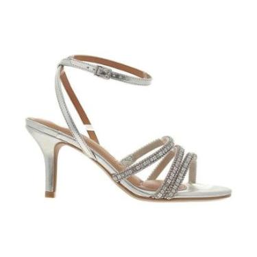 Imagem de Sandália Salto Festa Vizzano Prata Feminina VIZZANO-Feminino
