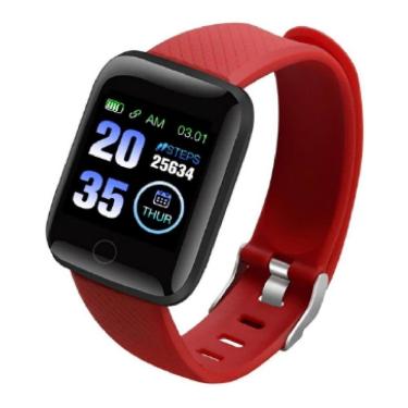 Imagem de Smartwatch D13 Relógio Inteligente Cardíaco Pressão Vermelho