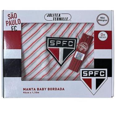 Imagem de Manta Cobertor Bebê Microfibra Bordada Times Futebol 90x1,10m - Jolite