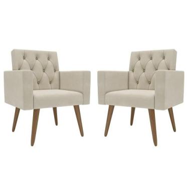 Imagem de Kit 2 Poltronas para Sala Escritório Recepção Thais Suede - Móveis Maf