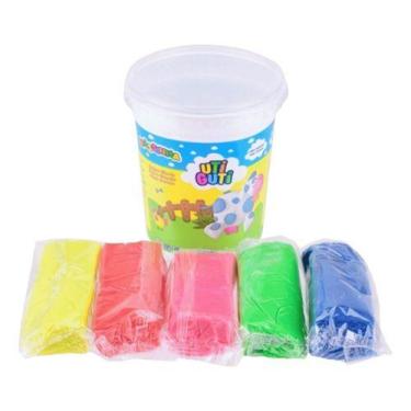Imagem de Massinha de Modelar Soft Utiguti Pote 05 Cores - 500g