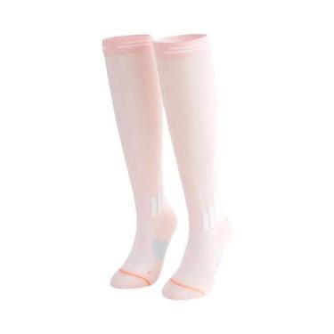 Imagem de Meias Esportivas De Compressão Média-Alta Elásticas Para Fitness, Corr