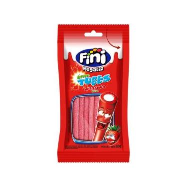 Imagem de Balas Fini Regaliz Sour Tubes Ácido Sabor Morango 80g, 1 unidade, Mora