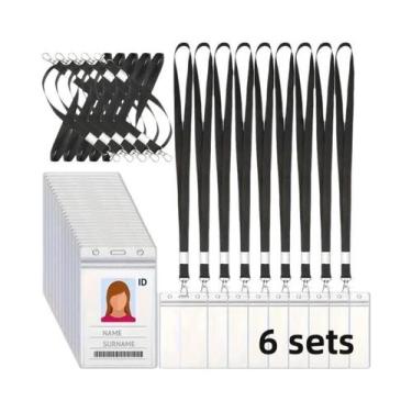 Imagem de Porta-Crachá Transparente À Prova d'Água Com Cordão E Zíper Reutilizáv