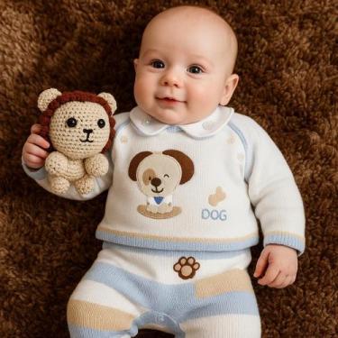 Imagem de Amigurumi Bolinha Leão de Crochê quarto infantil bebê Cor:Bege - Estyl