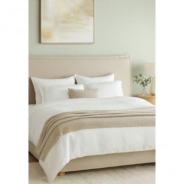 Imagem de Cabeceira Estofada Casal Italiana Não é Segredo Linho Cru 140x60