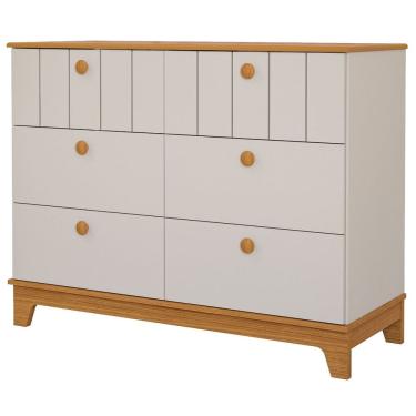 Imagem de Cômoda Bebê Biscoito 6 Gavetas Permobili 100% MDF