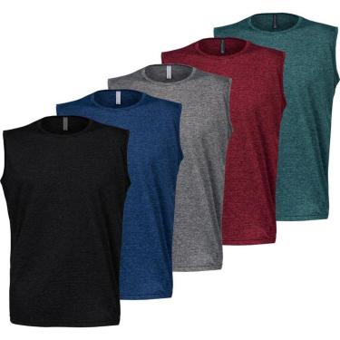 Imagem de Kit 5 Camisetas Regata Machão Dry Masculina Fitness-Masculino