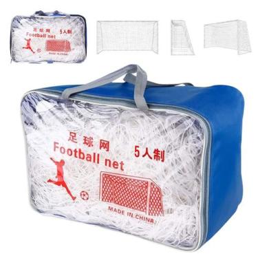 Imagem de Rede Futebol Salao Kit 2 Uni Futsal Trava de Gol Jogo Treino Campo Qua