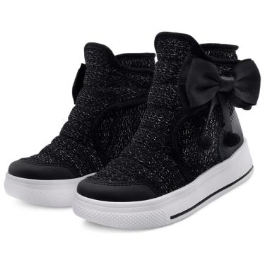 Imagem de Bota Esportiva Infantil Feminina Cano Alto Menina Preta Mz Shoes-Feminino