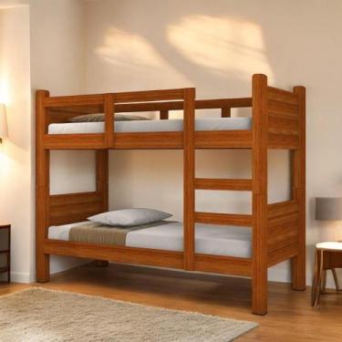 Imagem de Beliche Solteiro Boston Cinamomo Com 02 Colchões - Mobiliar Home Shop