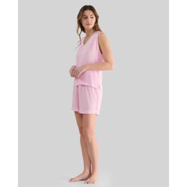 Imagem de Pijama Feminino Curto Jacquard com Poás Rosa Lohe, Rosa, M