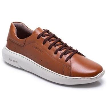 Imagem de Sapatênis Masculino Couro Cadarço Moderno Conforto Casual-Masculino