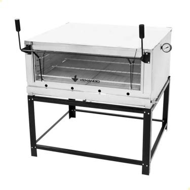 Imagem de Forno Industrial a Gás com Pedra Refratária Venâncio Roma Inox 90 FIRI90 Aço Inox 132L Inox