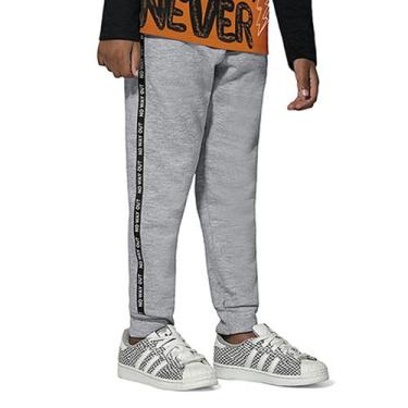 Imagem de Calça Infantil Menino Moletom com Pelúcia Cinza Mescla Lemon Kids, 10 