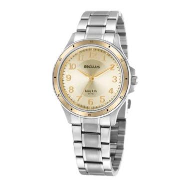 Imagem de Relógio Feminino Seculus Casual Prata Dourado 20992L0SVNA3