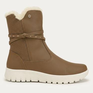 Imagem de Bota Piccadilly Rasteira Caramelo Forrada Com Pelo, Mascavo, 37