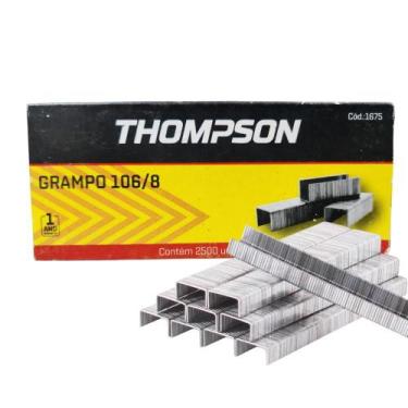Imagem de Grampo Metálico Tipo 106/8 Thompson 2500 Peças Grampeador Tapeceiro Es
