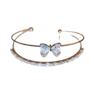 Imagem de Pulseira De Luxo Feminina Com Laço De Zircônia, Acessório Delicado E M