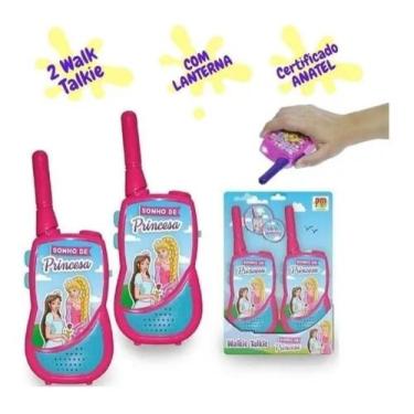 Imagem de Walkie Talkie Infantil Brinquedo Princesa Pilha c/ Lanterna ANATEL - D