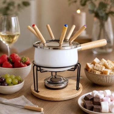 Imagem de Aparelho de fondue com base madeira para mesa posta - Mimo Style