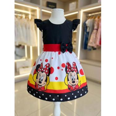Imagem de Vestido Infantil Temático Simples Minnie Preto, P