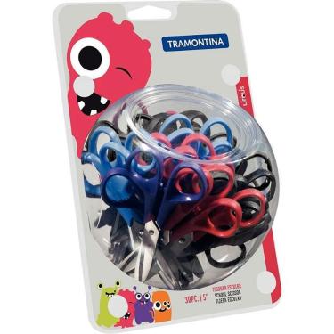 Imagem de Tesoura Escolar Tramontina Supercort Monster 12,5cm Display com 30 Unidades Preto