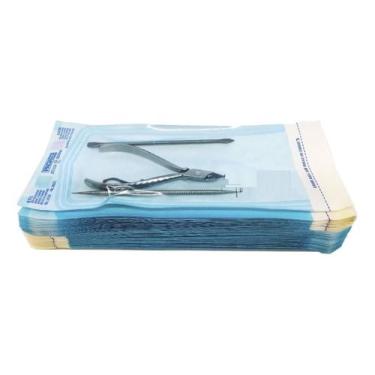 Imagem de 100 Envelopes Para Esterilização Alicate Cutícula 9cm X 23cm - Pack gc