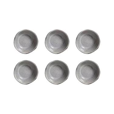 Imagem de Conjunto de Ramequins Médios Orgânico Dust 6 Peças Stoneware Resistente ao Forno para Sobremesas e Acompanhamentos Cinza