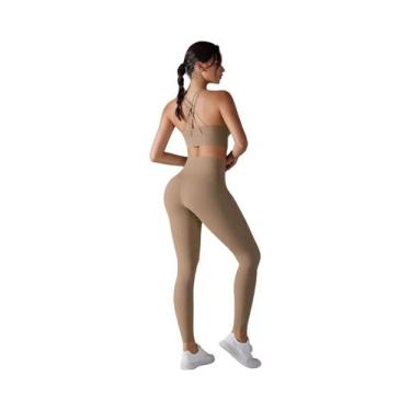Imagem de Conjunto De Yoga Feminino Sexy: Top Esportivo Respirável E Leggings Co