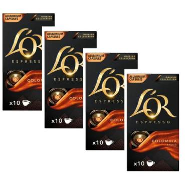 Imagem de Kit 40 Cápsulas de Café Lor COLOMBIA 8 compatível Nespresso - L'or Esp