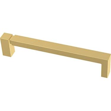 Imagem de Franklin Brass Puxadores de armário assimétricos (pacote com 10) 5-1/40.6 cm Orifício central moderno | Hardware dourado moderno porta de cozinha, gavetas, cômodas, móveis P40824K-117-C
