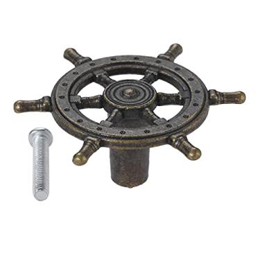 Imagem de 1 conjunto de forma de direção de direção antigo punho criativo único buraco puxar capitão liga liga de liga armário de cozinha gaveta parafuso YYDFPIIA