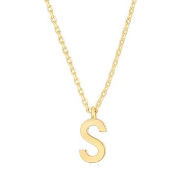 Imagem de Colar com inicial folheado a ouro amarelo 14 K PAVOI | Colares com letras para mulheres