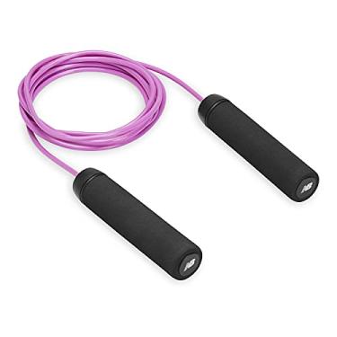 Imagem de New Balance Corda de salto confortável – Corda de pular com alças antiderrapantes de espuma, cordas de salto não torcer para fitness, exercícios, aeróbica e treino de corpo inteiro – Rosa paraíso