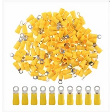 Imagem de Terminal Olhal Technoise Pré-Isolado Amarelo 4 a 6mm - Pacote Com 100 Peças