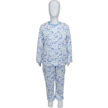 Imagem de Pijama Infantil Inverno Soft Conjunto Longo Dinossauro Azul - Katitus
