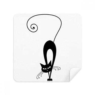 Imagem de Passeio preto gato Halloween animal óculos limpador de tela tecido camurça pacote com 2
