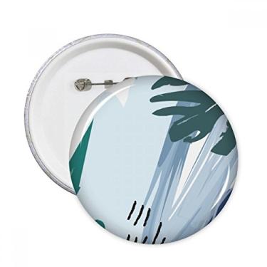 Imagem de Aquarela de plantas abstratas pacíficas padrão de arte alfinetes redondos emblema botão decoração acessório 5 peças