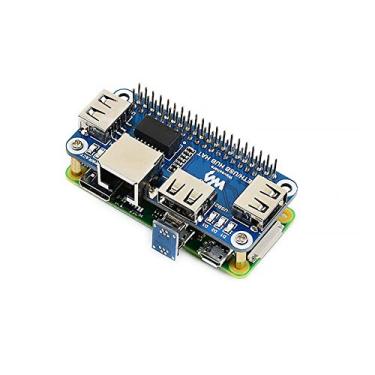 Imagem de MOOKEENONE Plug&Play 3X USB 2.0/1.1 Ethernet para RJ45 Hub Placa de extensão + Conjunto de conectores Micro USB para Raspberry Pi Zero (W/WH)