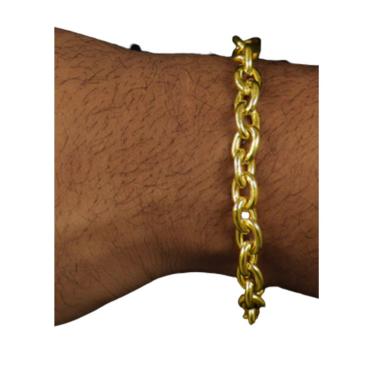 Imagem de Pulseira Cadeado de moeda antiga 8mm de ostentaçao