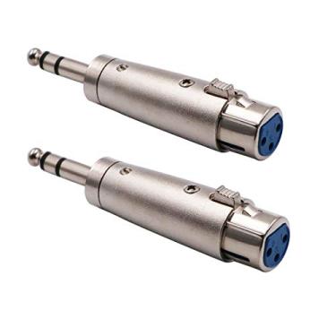 Imagem de Adaptador de linha de microfone XLR macho para macho de 3 pinos para macho de 3 pinos, 1/4 TRS to XLR Female(2Pack)