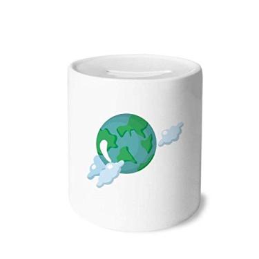 Imagem de DIYthinker Caixa de dinheiro de cerâmica Universo e Alienígena Terra, presente de cofrinho