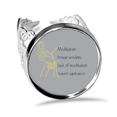 Imagem de DIYthinker Meditação traz sábio buda citação anel ajustável amor casamento noivado