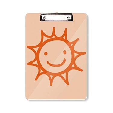Imagem de Pintura à mão Orange Sun Smile prancheta pasta, bloco de escrita A4