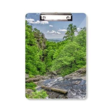 Imagem de Stream Green Forestry Science Nature Scenery Prancheta pasta para escrever placa de apoio A4