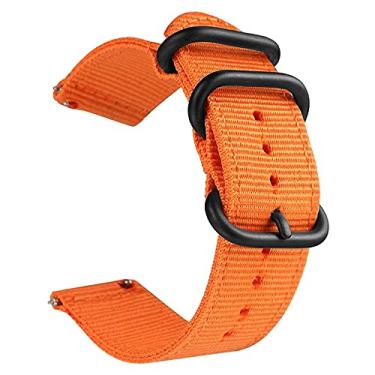 Imagem de Pulseira 22mm Militar Nylon compatível com Samsung Galaxy Watch 3 45mm - Galaxy Watch 46mm - Gear S3 Frontier - Amazfit GTR 47mm - Marca LTIMPORTS (Laranja)