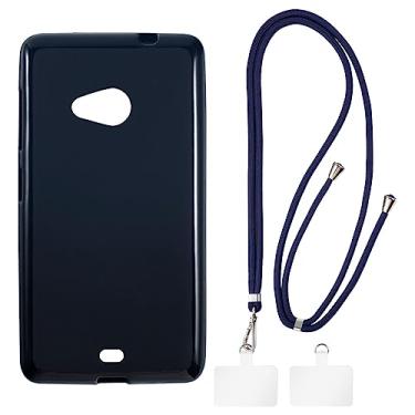 Imagem de Shantime Capa Nokia Lumia 535 + cordões universais para celular, pescoço/alça macia de silicone TPU capa protetora para Nokia Lumia 535 (5 polegadas)