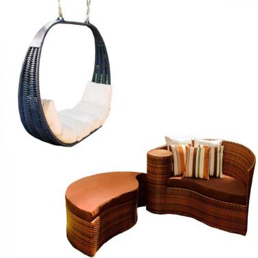 Imagem de Kit Big Balanço Tailândia e Chaise Meia Lua em Alumínio para Área, Jardim, Piscina